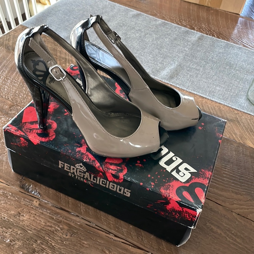 Fergalicious sling black heels
